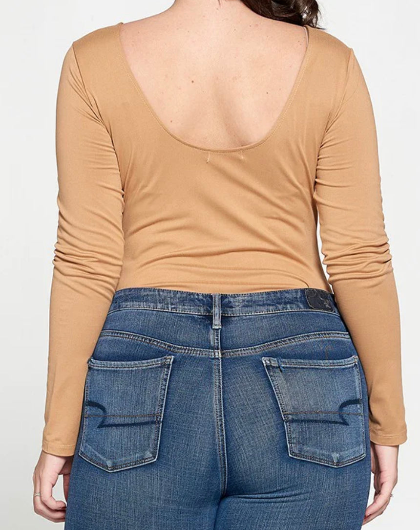 Cara Long Sleeve Curve- Camel